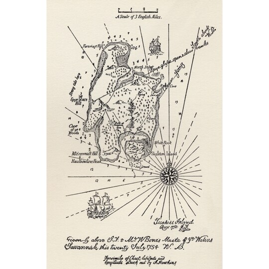 Map Of Treasure Island. From The Book Treasure Island By R.L. Stevenson. Thomas Nelson And Sons Edition C.1930.